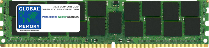 32GB DDR4 2666MHz PC4-21300 288-PIN ECC REGISTERED DIMM (RDIMM) MEMORY RAM FOR SERVERS/WORKSTATIONS/MOTHERBOARDS (2 RANK CHIPKILL)